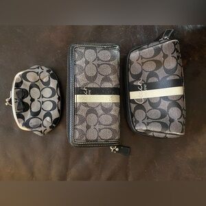 Coach wallet, make up bag, change purse.